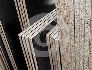 Details of particleboard folded stack