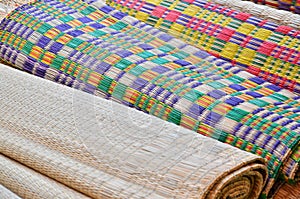 Beautiful pattern of colored papyrus mat texture