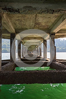 Details of pier in Koh Chang island with ocean. Thailand