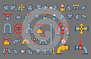 Details pipes different types collection of water tube industry gas valve construction and oil industrial pressure