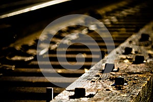 Details of railroad tracks photo