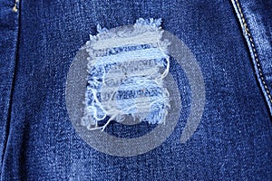 Details of ripped jeans