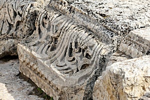 Details of ruined city of Jerash, Jordan