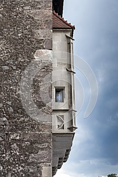 Details of ruins of the Vajdahunyad castle in Transylvania