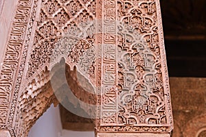 Details in Saadiens Tombs in Marrakech, Morocco