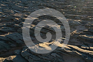 Details on sand rocks at Praia do Malhao beach, in Portugal