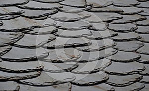 Details of shale roof on a house built from schist in PiodÃÂ¯ÃÂ¿ÃÂ½o, one of Portugal`s schist villages in the Aldeias do Xisto photo