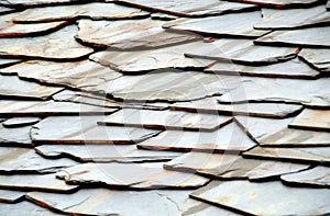 Details of shale roof on a house built from schist in Piodao, one of Portugal`s schist villages in the Aldeias do Xisto photo