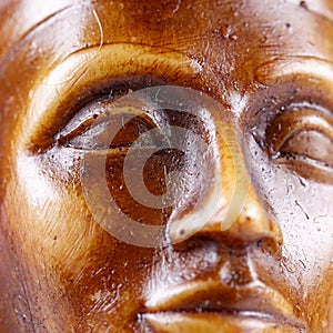 Details of Shiny statue of pharaoh.