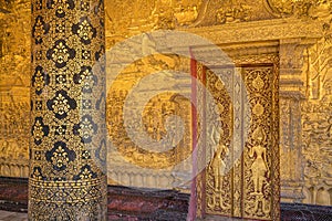 Details shot of Laos`s art at Wat Mai in Luang Pra bang photo