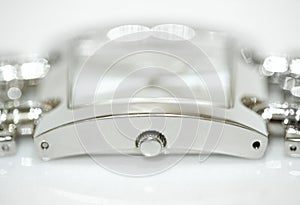 Details of silver watch