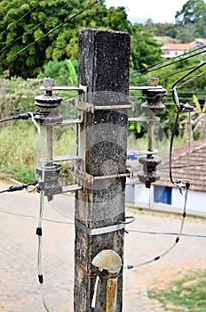 Details of a standard concrete electric pole photo