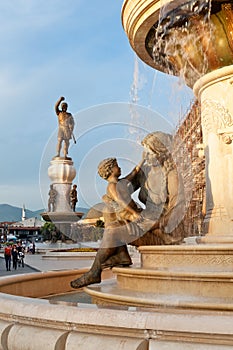 Details of statues in the city centre of Skopje, Macedonia