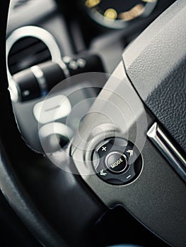 Details On Steering Wheel Of Car