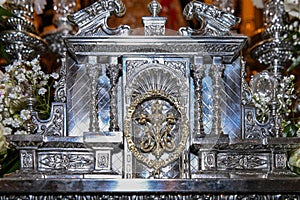 Details of a step or throne of Holy Week