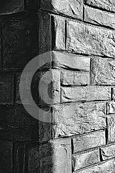 Details of stones and stone wall at corner  of old church building