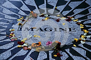 Details of Strawberry Fields memorial dedicated to the memory of John Lennon