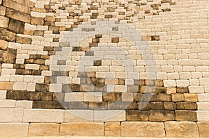 Details of the Sungnyemun gate, made of big bricks of stone. Seoul, South Korea. photo