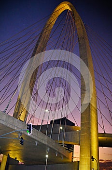 Details of the Taiada Arch of Innovation Bridge at night photo