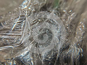 Details and textures of packaging with bubble wrap.