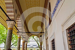 Details of Topkapi Palace Hallway of the Audience Chamber pavilion Istanbul Turkey