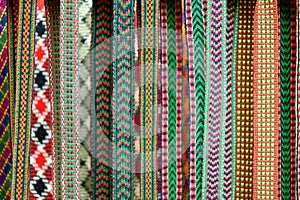 Details of a traditional colorful Lithuanian weave