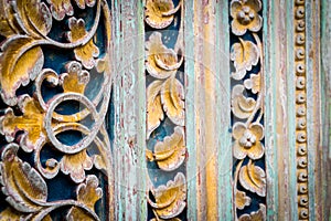 Details of traditional local balinese wood carving ornaments