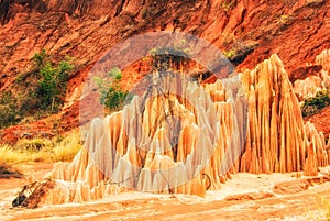 Details of tsingy rouge in Madagascar photo