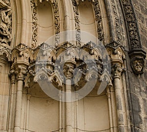 Details of tympanum of St Peter and St Paul basilica in Vysehrad
