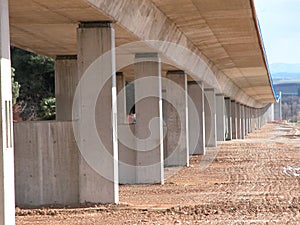 Details Under the railway of Spanish high-speed train, AVE