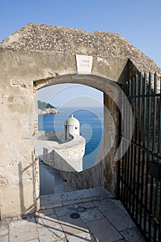 Details of the wall of the old town Dubrovnik in Croatia