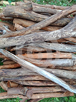 Details wood and Useless old logs can be made into firewood.