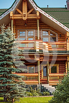 Details of wooden country house