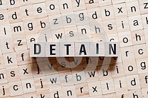 Detain word concept on cubes