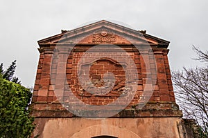 Detalis of Entrance Town Gate, ger. Landauer Tor, fra. Porte de Landau, in Lauterbourg, Wissembourg, Bas-Rhin, Grand Est, France photo