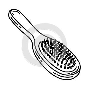Detangling Brush for cats Icon. Doodle Hand Drawn or Outline Icon Style