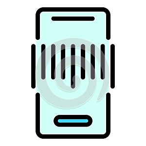 Detect barcode icon vector flat