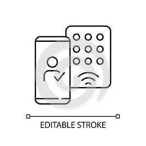 Detecting mobile credentials linear icon