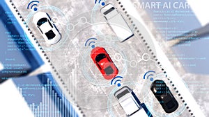 Detection and communication systems during driving.autonomous cars. Driverless cars. Self-driving cars.