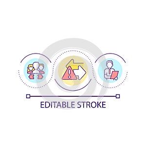 Detection issues loop concept icon