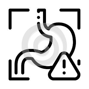 Detection of stomach problems scan icon vector outline illustration