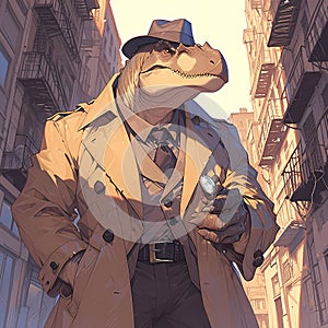 Detective Allosaurus: A Unique Twist on Dinosaur Chic