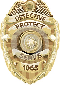 Detective Badge with clipping path