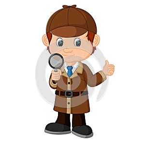 Detective boy Cartoon