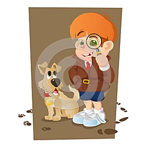 Detective boy and his dog