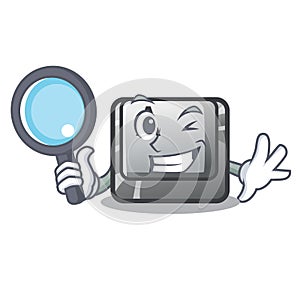 Detective button A in the cartoon shape