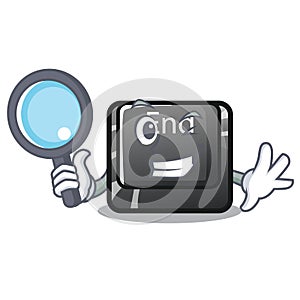 Detective button end in the shape character