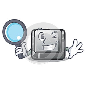 Detective button L in the mascot shape