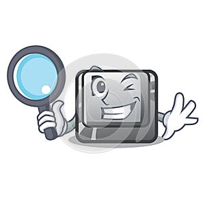 Detective button P in the shape mascot