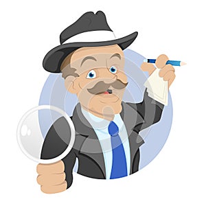 Detective - Cartoon Character - Vector Illustration